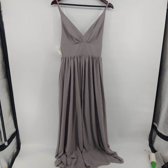 Fame and Partners Formal Maxi Dress In Gray/Mauve Size 4 - Picture 3 of 15